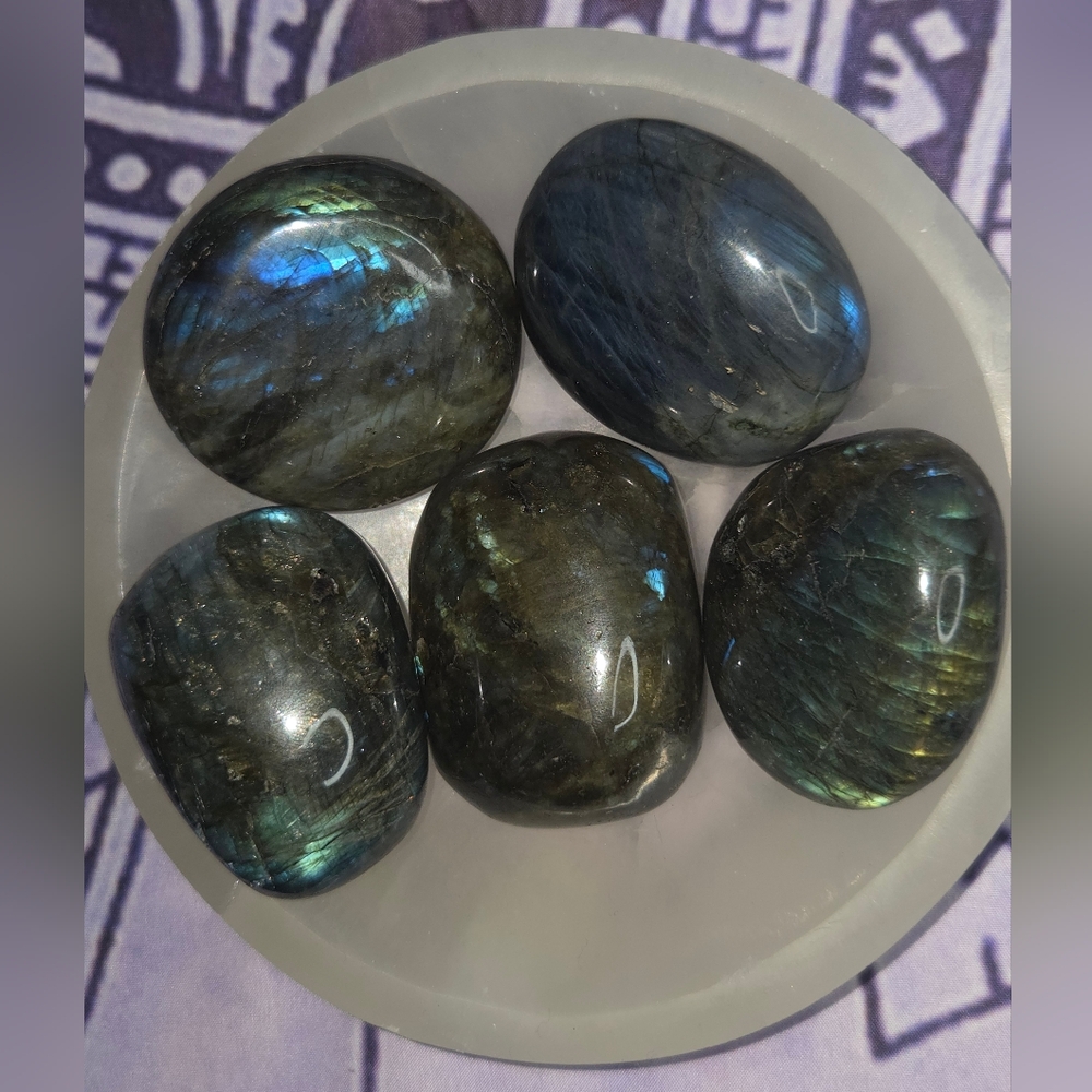 Large Flashy Labradorite Palm Stones